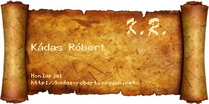 Kádas Róbert névjegykártya